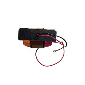 High Visibility Red+Amber 42W 24V 90x80x45 Crane Arm Warning Light Durable Engineering Truck Lamp for Lifting Equipment
