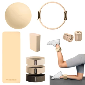 Pilates Equipment Set Magic Circle Yoga Mat Resistance Bands Ankle Weights Home Gym Kit