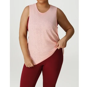 Large Size Women's Vest Casual Sports T-shirt Round Neck Breathable Yoga Suit Running Training Plus Size Women's Clothing