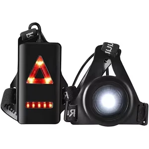 Outdoor Adventure USB Rechargeable LED Chest and Back Warning Lights for Night Running Jogging Camping Hiking