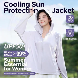 Women's Long Sleeve UPF50+ Sunscreen Hoodie Spandex/Nylon Sommerbekleidung Kappenjacke Outdoor Clothing