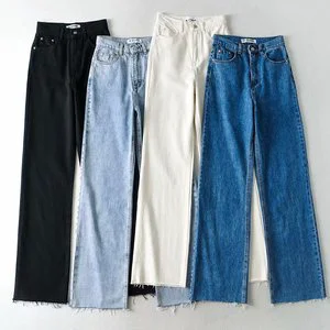 Casual Fashion Straight Leg Women's Jeans Denim Bottom Harajuku Boyfriend Long High Waist Baggy Jeans Fall Pants