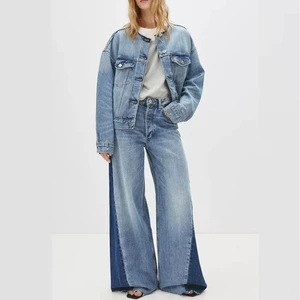 Stylish Women's Denim Suit Office Casual Wear Modern Regular Fit Solid 100% Cotton Canvas Breathable Quick Dry Summer Ready 2