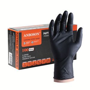6mil Black Disposable Nitrile Safety Gloves Heavy-Duty Protective Arm Hand Gloves for Industrial Construction Food Anti-Cut