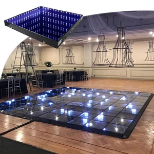 ANYCASE Hot Selling Red Easy Install Sports Center Acrylic Stage Portable 3D Mirror LED Dance Floor for Event Rentals