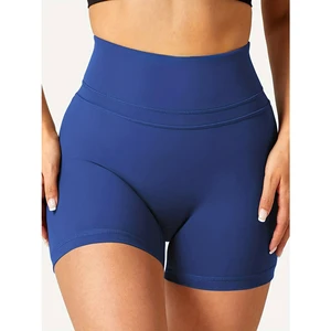 Wholesale Custom High Waist Women's Gym Shorts Plus Size Fashion Streetwear Solid Pattern Elastic for Workout Fitness Gym