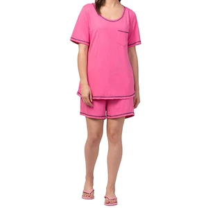 Trendy Plus Size Women's 2-Piece Cotton for Set Casual Button Top Shorts Summer Breathable Eco-Friendly Quick Dry Solid Cute
