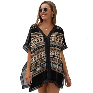 Custom-printed Heat-Transfer Printed Beach Cover-ups Available Request. Polynesian Style Clothing Deep V-Neck Design Fashionable