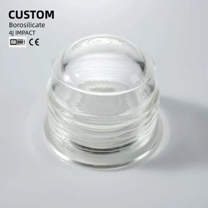 Factory Custom Tempered Pressed Transparent Glass Lamp Shade for Runway Light with Custom Logo