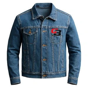 Autumn Blue Men's Casual Denim Jacket with Three-dimensional Pocket Slightly Loose Fit New Fashion Design