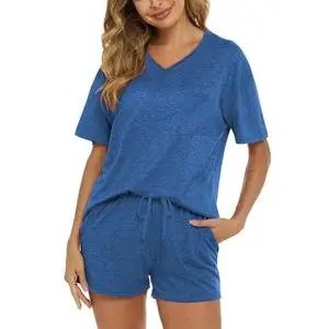Casual Wear Women's Two-Piece Comfortable Short Sets O-Neck Knee Length Autumn Suit Solid T-Shirts Shorts Mesh Zipper Ripped