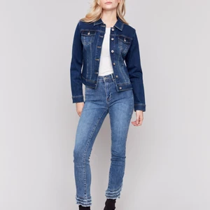 Fashionable Casual Style Solid Canvas Denim Suit Women's OEM Service for 100% Cotton Breathable Summer Wear