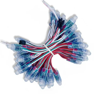 Full Color Exposed Light String 5v 12v Rgb 12mm Smart Pixel Christmas Light String