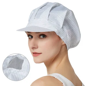 Anti-Static Large Work Cap Dust-proof Cleanroom Hard Hat with Window Design - White