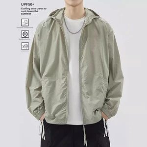Outdoor Ice Silk Lightweight Sun Protection Clothing Men's 2026 Summer UPF50 Anti-Ultraviolet Breathable Hooded 100% Nylon Loose