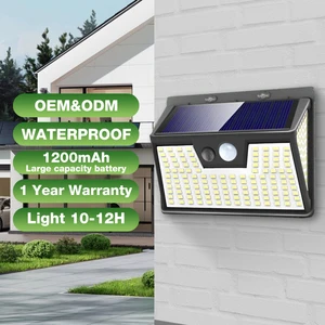 High Efficiency ODM/OEM 1watt IP65 Waterproof Outdoor Street Garage Smd2835 LED Solar Sensor Wall Lamp With Solar Panel