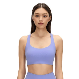 D26057 Women's Sexy Crisscross Back Sports Bra Shockproof Push Up Skin-Friendly Breathable Running Gym Fitness Underwear