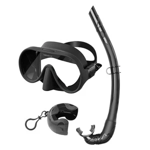 New Design Factory Price Snorkel Set Silicone Snorkeling Mask New Tempered Glass Large Frame Diving Mask Set