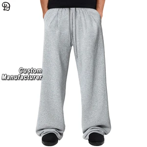Custom Men Casual Baggy Sweatpants Streetwear Sporty Loose Trousers Drawstring Bottoms Wide Leg Lounge Sweat Pants With Pockets