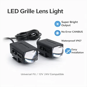 Auto Lighting System Car Grill Light 3000K 6000K 22W Car Spotlights Led Grille Lights Dual Color DRL Led Driving Light