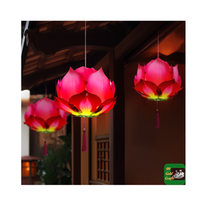 Top Sale Lotus Flower Shape Festival Outdoor Plastic Lantern/Biodegradable Waterproof Floating Pool Lanterns Vietnam Handicraft