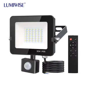 30W 50W 100W IP65 SMD PIR Sensor with Remote Controller CCT Adjustable Led Smart Floodlight for Landscape Lighting