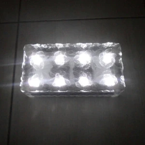 Macway Outdoor Solar Garden Lights Waterproof IP65 Decorative Paving Brick LED Light Crystal Ice Glass Bricks