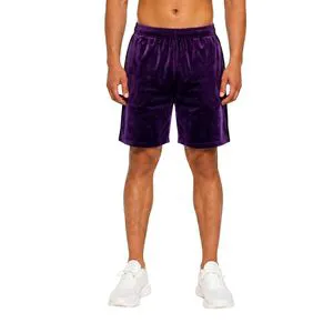 Wholesale Purple Casual Loungewear Velvet Shorts Thick Velour Retro Fitness Bottoms Quick Dry Breathable Shorts