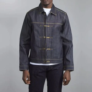 Custom Men's Fashion Denim Factory Heavy Selvedge Denim Jacket Custom Logo Jacket for Men