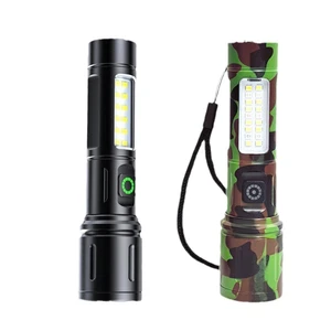 TAIKOO Multi-Functional Flashlight With Side Light LED Tactical Flashlight With Adjustable Brightness