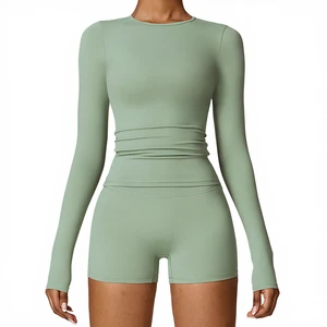 Women's Seamless Winter Brushed Long Sleeve Yoga Top High Intensity Workout Pilates Running Sports Top