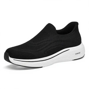 Summer New Style Breathable Slip-On Men's Mesh Lightweight Non-Slip Soft Bottom Light Rebound Comfortable Casual Running Shoes