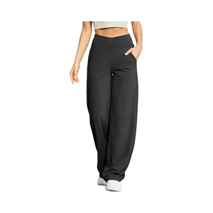 G4Free EverGoing Wide Leg Yoga Pants for Women Loose Tummy Control Pockets Petite/Regular/Tall Stretch Polyester/Nylon Full