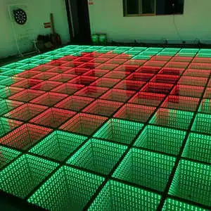 Popular Wedding Led Dance Floor Magnetic Ip67 Waterproof Wireless 3d Infinity Mirror Dance Led Floor Tiles Panels for Parties