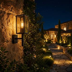 IP65 Waterproof American Retro Outdoor Wall Light Vintage Wrought Iron Glass Sconce For Villa Garden Porch Exterior Lamp