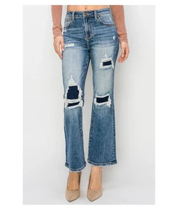 Top Design and Quality Women Stone Washed Wide Leg Jean Pants for Sale Customized Ladies Denim Pants