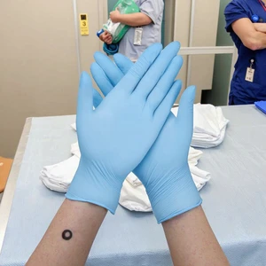 4 Mil Blue Disposable Nitrile Exam Gloves Latex-Free Safety Gloves for Medical Cleaning and Food Prep