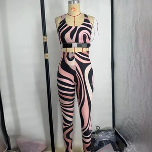 Wholesale 2026 New Yoga Fitness Clothing for Women 2 Piece Set Striated Close-fitting Yoga Suit With Logo and Tag