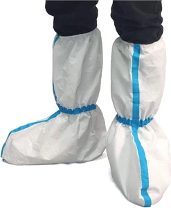 Disposable Waterproof Dustproof PE Material Safety Shoe Boot Covers Anti-Slip Elastic Breathable Soft Lightweight Pull-On Plain