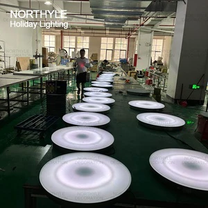 Low Voltage Interactive RGB Circle Led Brick Light Dance Floor Touch Sensitive Floor Lamp for Park Garden square Landscape
