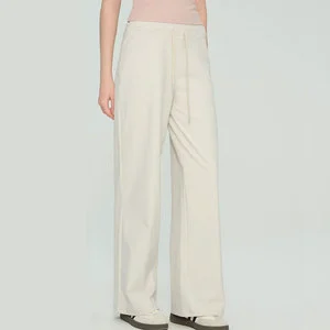 Women's Casual Long Pants-High Waist Elastic Waist Loose Fit Wide Leg Solid Pattern Sporty Running Yoga Fall Winter Customizable