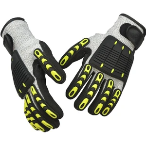 SONICE Anti-Cut (Cut 5) Anti-Slip Nitrile Coated TPR Gloves EN388 Certified Labor Protective Work Anti-Impact Gloves
