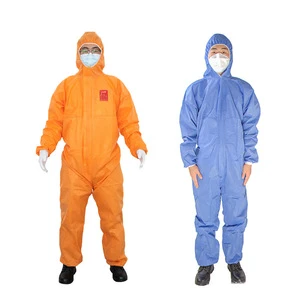 Wholesale Customized Factory Direct Safety Clothing Disposable Red/White/Blue Non-Woven Anti-Static Cleanroom Coverall Isolation