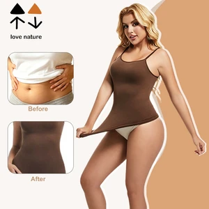 Wholesale Seamless Women's Shapewear Camisole Adjustable Strap Tummy Control Body Shaper Vest Plus Size Knitted Tank Top
