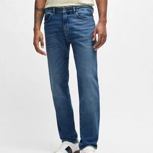 Breathable Lightweight Plus Size Men's Jeans High Street Style Slim Fit Cargo Pants Button Fly Closure Scratched Decoration
