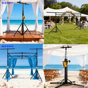 Professional Portable DJ Light Tripod Stand with T-Bar Steel Stage Lighting Crank Lift Stand for Mobile Disco Party Club Event
