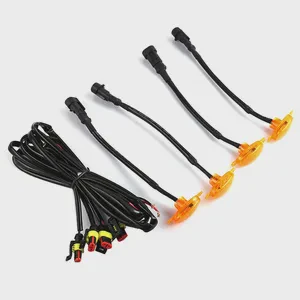 Universal Car Front LED Grille Light Smoked Amber White 4LED Grill Light Eagle Eye Lamp