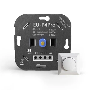 2 Pol Rotary Dimmer Switch Wall Recessed 400w Trailing Edge Led Touch Light Dimmer 220v Remote Control,manual SWITCH Carton Box