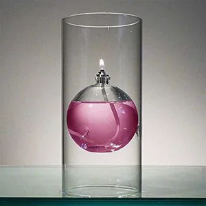 Custom Hand Blown High Borosilicate clear Glass Glass Oil burner Cylinder Table Lamp Indoor Oil Lamps