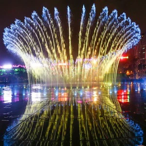 Hot Selling Eco-Friendly Durable Stone Commercial Outdoor Fire Resistant Custom Water Screen Movie Music Dancing Floor Fountain